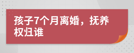 孩子7个月离婚，抚养权归谁