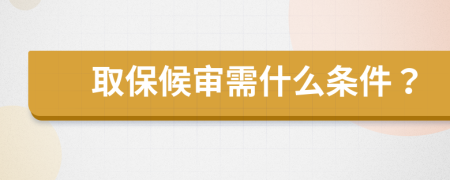 取保候审需什么条件？