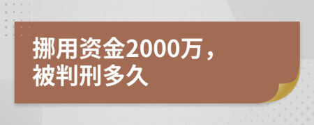 挪用资金2000万，被判刑多久