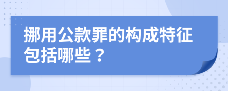 挪用公款罪的构成特征包括哪些？