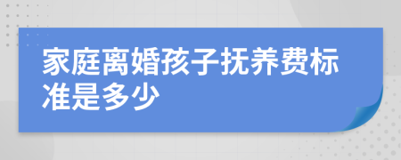 家庭离婚孩子抚养费标准是多少