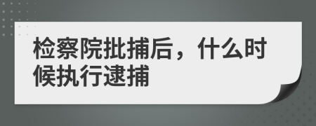 检察院批捕后，什么时候执行逮捕