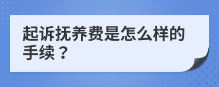 起诉抚养费是怎么样的手续？