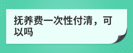 抚养费一次性付清，可以吗