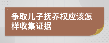 争取儿子抚养权应该怎样收集证据