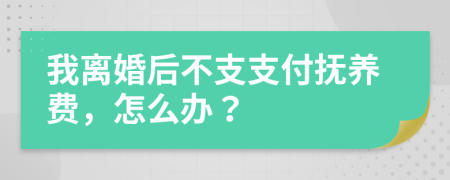 我离婚后不支支付抚养费，怎么办？