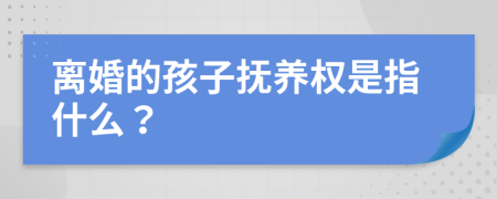 离婚的孩子抚养权是指什么？