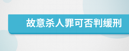 故意杀人罪可否判缓刑