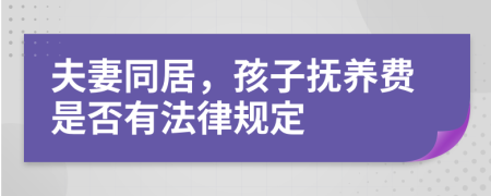 夫妻同居，孩子抚养费是否有法律规定