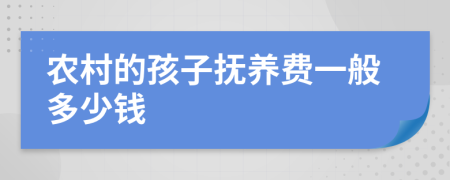 农村的孩子抚养费一般多少钱