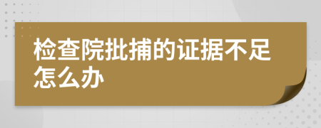 检查院批捕的证据不足怎么办