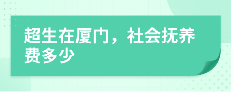 超生在厦门，社会抚养费多少