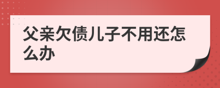 父亲欠债儿子不用还怎么办