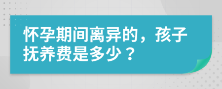 怀孕期间离异的，孩子抚养费是多少？