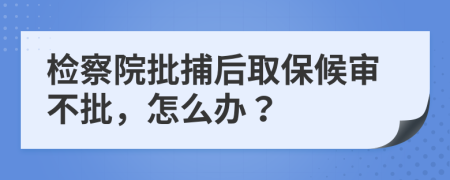 检察院批捕后取保候审不批，怎么办？