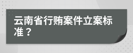 云南省行贿案件立案标准？