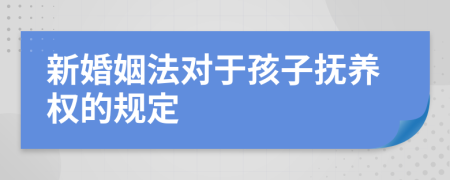 新婚姻法对于孩子抚养权的规定