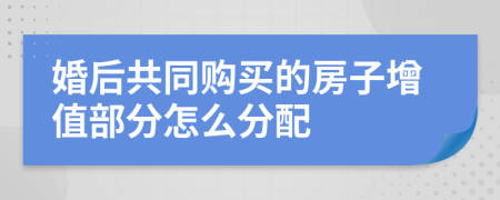 婚后共同购买的房子增值部分怎么分配