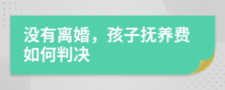 没有离婚，孩子抚养费如何判决