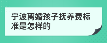 宁波离婚孩子抚养费标准是怎样的