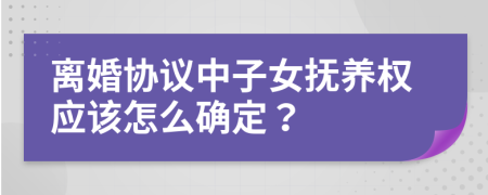 离婚协议中子女抚养权应该怎么确定？