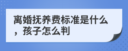 离婚抚养费标准是什么，孩子怎么判