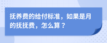 抚养费的给付标准，如果是月的抚抚费，怎么算？