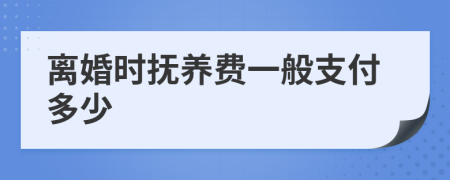 离婚时抚养费一般支付多少