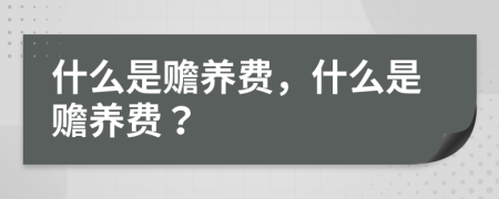 什么是赡养费，什么是赡养费？