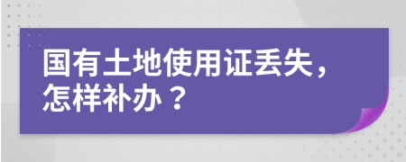 国有土地使用证丢失，怎样补办？