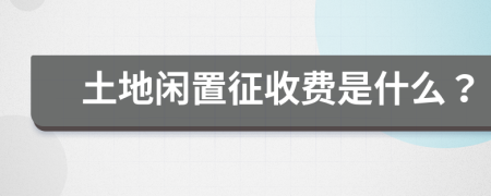 土地闲置征收费是什么？