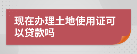 现在办理土地使用证可以贷款吗