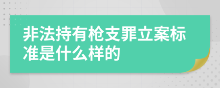 非法持有枪支罪立案标准是什么样的