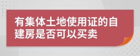 有集体土地使用证的自建房是否可以买卖