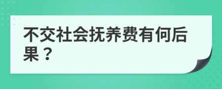 不交社会抚养费有何后果？