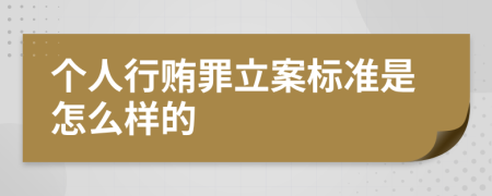 个人行贿罪立案标准是怎么样的