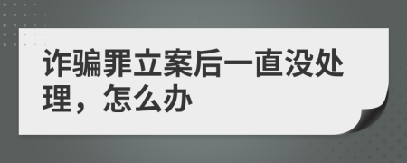 诈骗罪立案后一直没处理，怎么办