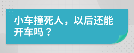小车撞死人，以后还能开车吗？