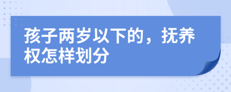 孩子两岁以下的，抚养权怎样划分