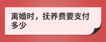 离婚时，抚养费要支付多少