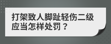 打架致人脚趾轻伤二级应当怎样处罚？