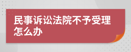 民事诉讼法院不予受理怎么办