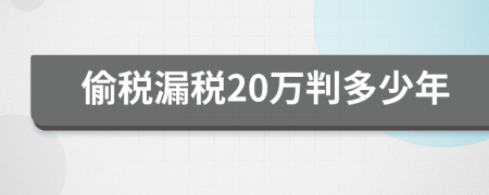 偷税漏税20万判多少年