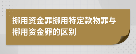 挪用资金罪挪用特定款物罪与挪用资金罪的区别
