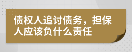 债权人追讨债务，担保人应该负什么责任