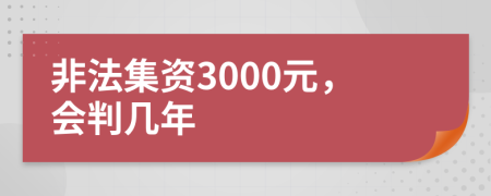非法集资3000元，会判几年