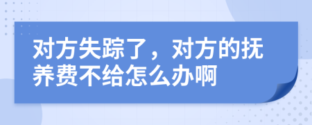 对方失踪了，对方的抚养费不给怎么办啊