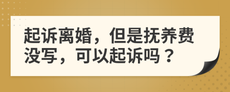 起诉离婚，但是抚养费没写，可以起诉吗？