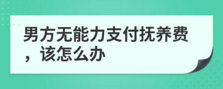 男方无能力支付抚养费，该怎么办