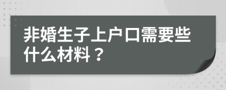 非婚生子上户口需要些什么材料？